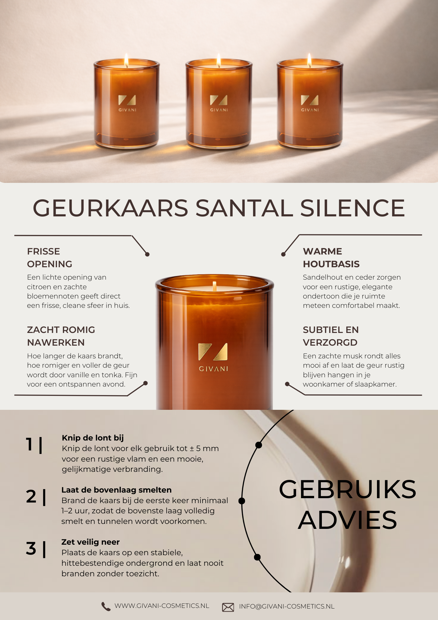 Geurkaars Santal Silence